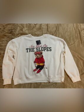 Grayson Threads Cream Crewneck with Ski Bear Graphic